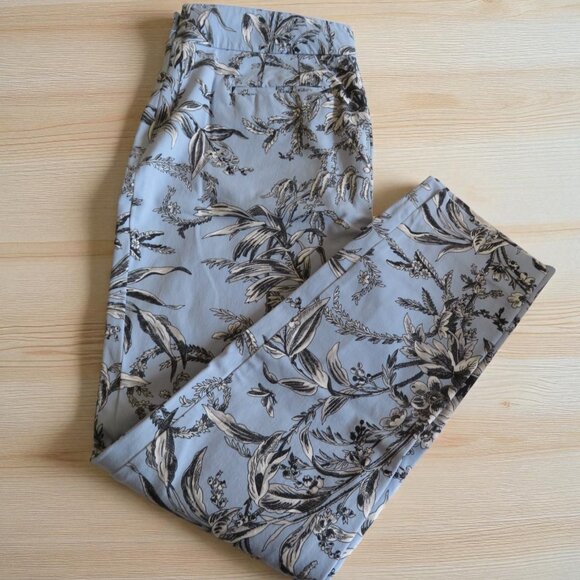 Talbots Pants - Talbots Chatham Ankle Pants, Size 6, Blue/Black/White Floral Print - EUC